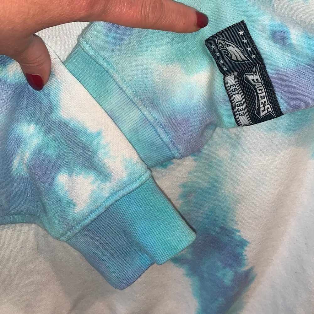 NFL Philadelphia Eagles Tie Dye Hoodie Blue Women’s Size Large - Picture 10 of 10